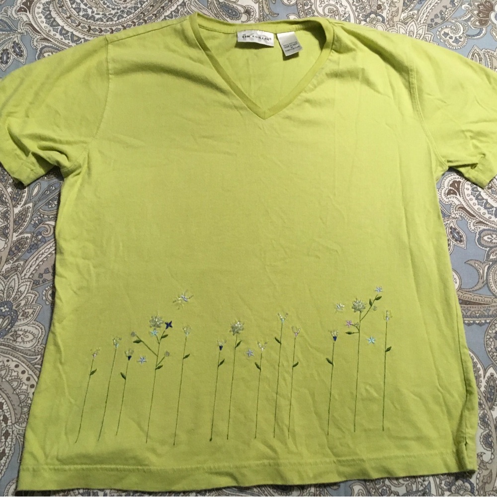 Kim Rogers Lime Green Cotton Top